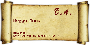 Bogye Anna névjegykártya